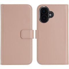 Selencia Cover a libro in vera pelle Apple iPhone 16 Plus - Dusty Pink