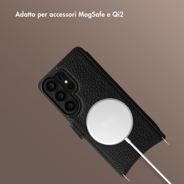 Selencia Cover Riva con MagSafe e cordino Samsung Galaxy S26 Ultra - Nero