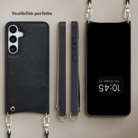 Selencia Cover per telefono Nova con cordino e portacarte Samsung Galaxy S24 Plus / S25 Plus - Nero