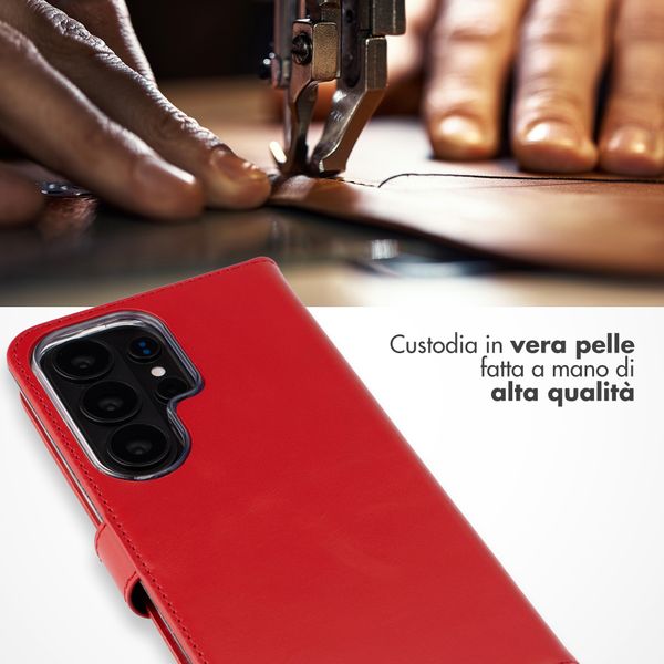 Selencia Cover a libro in vera pelle Samsung Galaxy S26 Ultra - Rosso