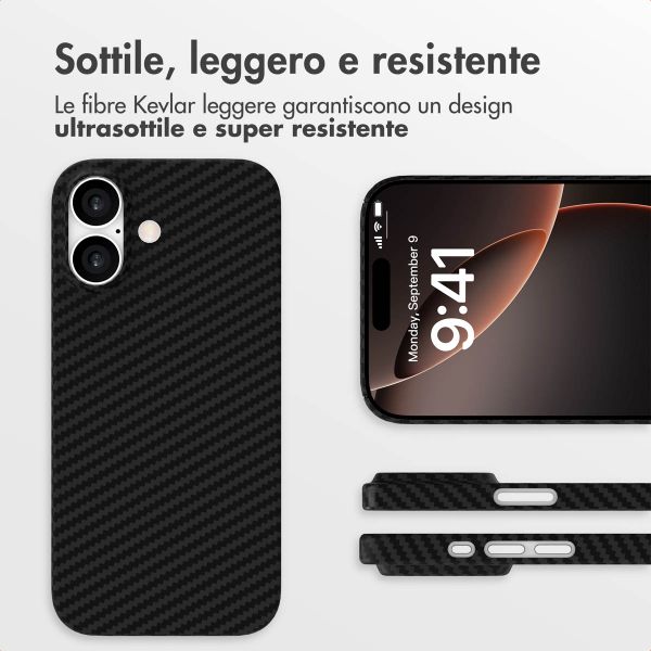 Accezz Cover MagSafe Kevlar® Apple iPhone 16 - Nero