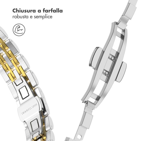 Selencia Cinturino sottile in acciaio ispirato a Jubilee Apple Watch | 38/40/41/42 mm - Argento e Oro