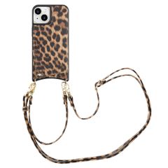 Selencia Cover per telefono Nova con cordino e portacarte Apple iPhone 15 - Leopard