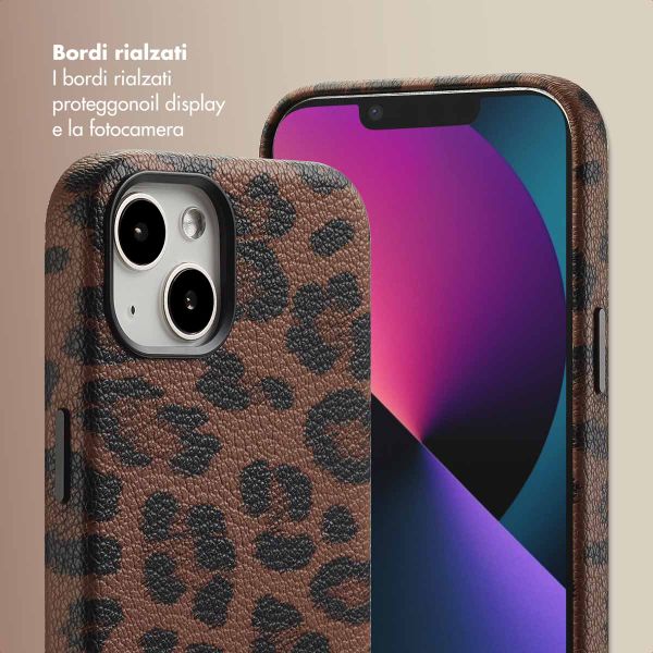 Selencia Cover Sabi Stampa pantera con MagSafe Apple iPhone 13 - Mocha Brown