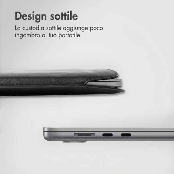 Accezz Cover in pelle per Apple MacBook 15 pollici - Laptopsleeve - Nera