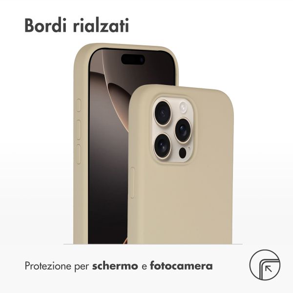 Accezz Cover in silicone liquido con MagSafe Apple iPhone 16 Pro Max - Stone