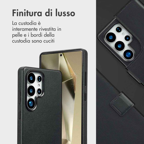 Accezz Cover in pelle 2 in 1 con MagSafe Samsung Galaxy S25 Ultra - Onyx Black