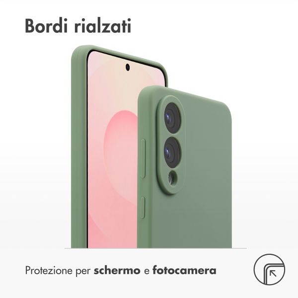 Accezz Cover in silicone liquido con MagSafe Samsung Galaxy S25 Edge - Cooper Green