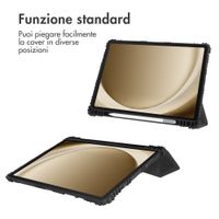 Accezz Libreria a tre ante robusta Samsung Galaxy Tab A9 Plus - Nero