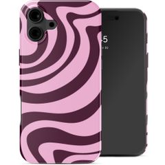 Selencia Cover Posteriore Vivid Apple iPhone 16 - Wavy Swirl Pink Plum