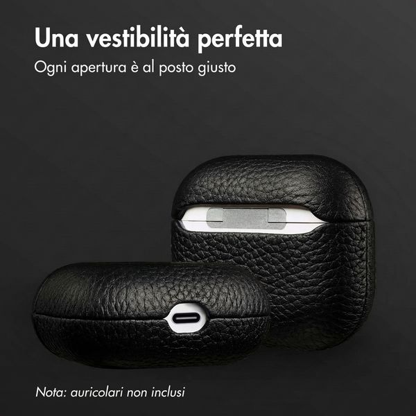 Accezz Cover in vera pelle  Apple Airpods 3 - Nero