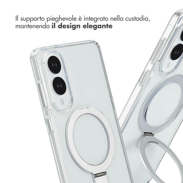 Accezz Cover con anello e supporto con MagSafe Samsung Galaxy S25 Edge - Trasparente