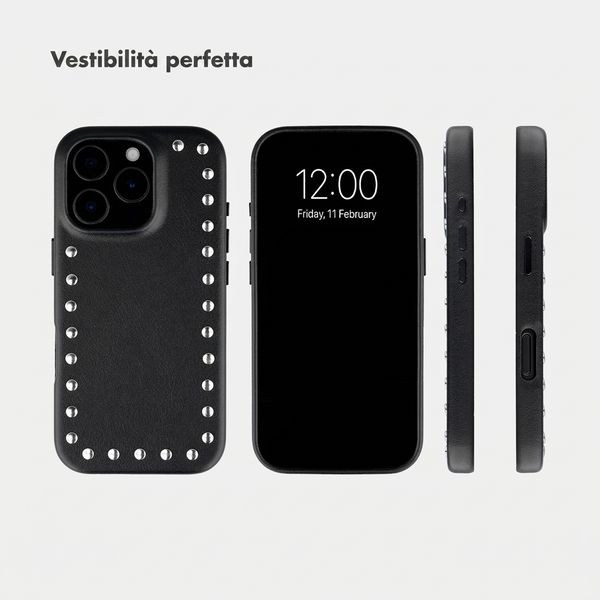 Selencia Cover posteriore Studs con MagSafe Apple iPhone 16 Pro - Velvet Black