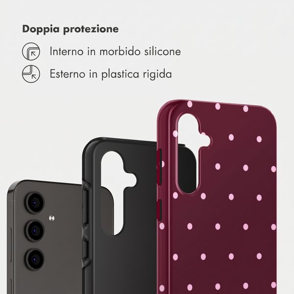 Selencia Cover Posteriore Vivid Samsung Galaxy S24 FE - Happy Dots Burgundy