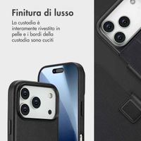 Accezz Cover in pelle 2 in 1 con MagSafe Apple iPhone 17 Pro - Onyx Black
