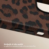 Selencia Cover Sabi Stampa pantera con MagSafe Apple iPhone 15 - Mocha Brown