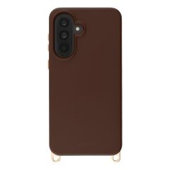 Selencia Cover posteriore Rivièra con MagSafe con ganci rimovibili Samsung Galaxy A36 / A56 - Choco Brown