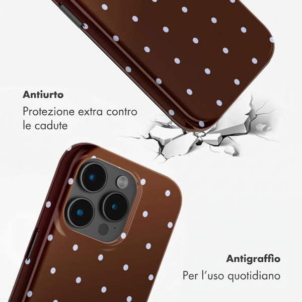 Selencia Cover Posteriore Vivid Apple iPhone 15 Pro - Happy Dots Chocolate