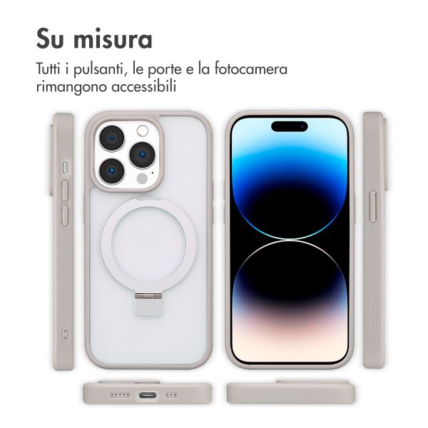 Accezz Cover con anello e supporto con MagSafe Apple iPhone 14 Pro - Grigio