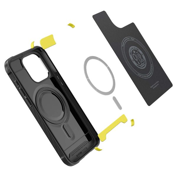 Spigen Cover Rugged Armor con MagSafe Apple iPhone 15 Pro - Nero