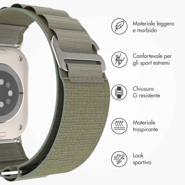 imoshion Cinturino in nylon Alpine Apple Watch | 44/45/46/49 mm - Olive Green