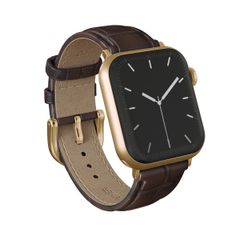 Burga Cinturino in vera pelle  - Apple Watch | 44/45/46/49 mm / Attacco universale 20 mm - Espresso / Gold