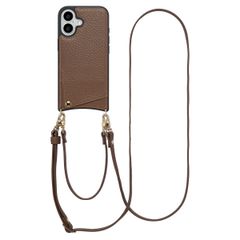 Selencia Cover per telefono Nova con cordino e portacarte Apple iPhone 16 - Mocha Brown