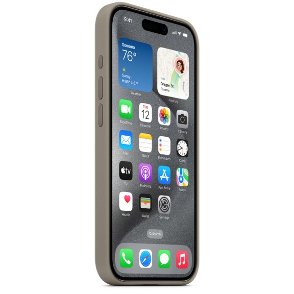 Apple Cover Posteriore in Silicone con MagSafe Apple iPhone 15 Pro - Clay