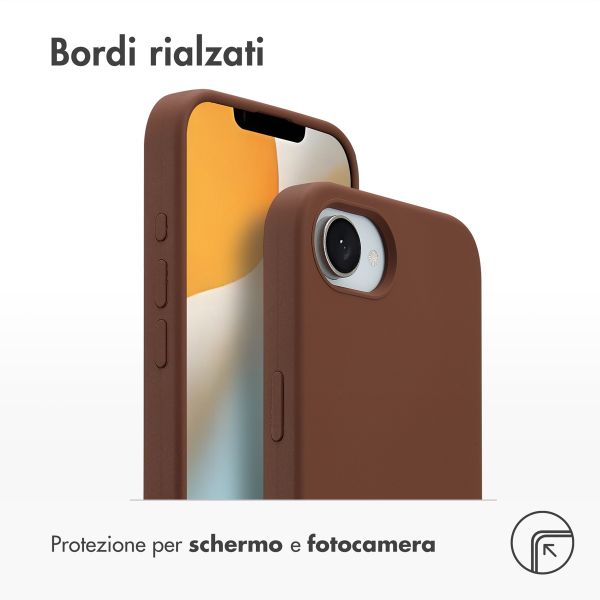Accezz Cover in silicone liquido con MagSafe Apple iPhone 17e / 16e - New Tea Brown