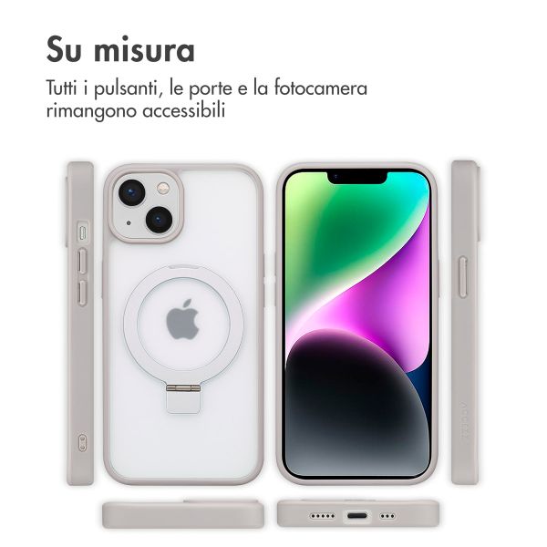 Accezz Cover con anello e supporto con MagSafe Apple iPhone 14 - Grigio