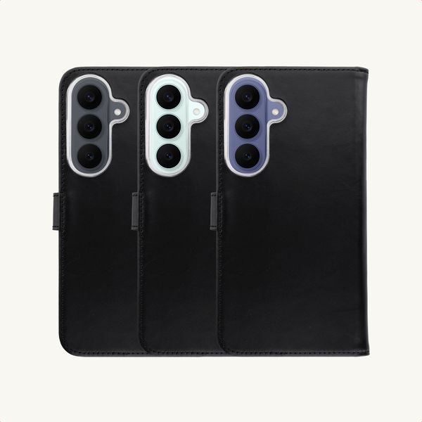 Selencia Cover a libro in vera pelle Samsung Galaxy S26 FE - Nero