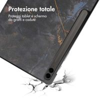 imoshion Cover Trifold Design Samsung Galaxy Tab S10 Plus / Tab S9 FE Plus / Tab S9 Plus - Black Marble