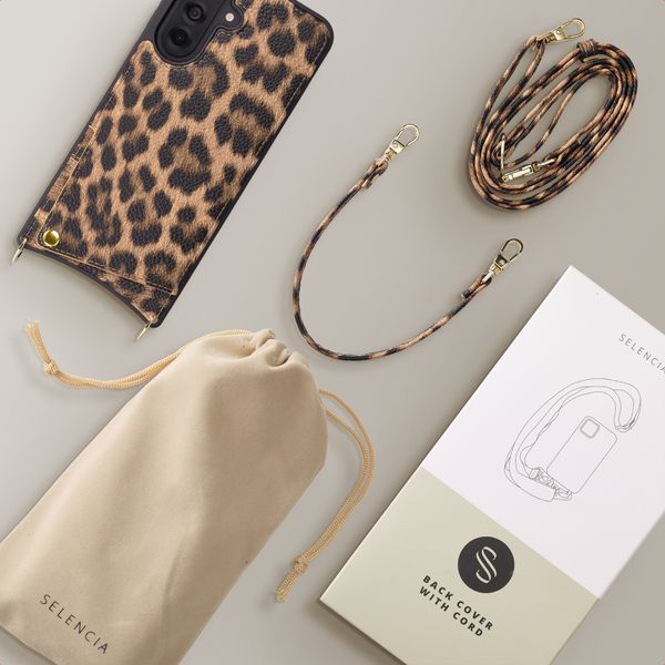 Selencia Cover per telefono Nova con cordino e portacarte Samsung Galaxy A37 (5G) - Leopard