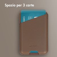 Accezz Portacarte in pelle magnetico - Compatibile con Apple Find My - Coffee Brown