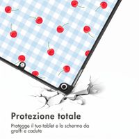 imoshion Cover Trifold Design Apple iPad 9 (2021) 10.2 pollici / iPad 8 (2020) 10.2 pollici / iPad 7 (2019) 10.2 pollici - Cherry Check