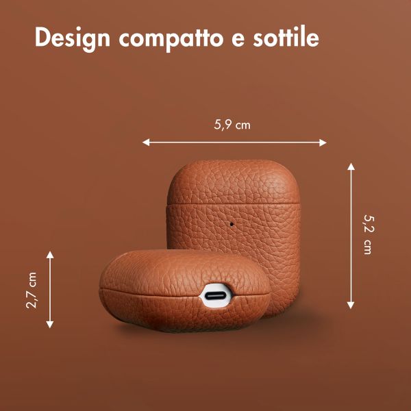 Accezz Cover in vera pelle  Apple Airpods 1 / 2 - Cognac