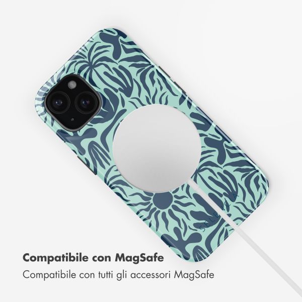 Selencia Cover posteriore Vivid con MagSafe Apple iPhone 15 - Tropical Vibes Light Blue