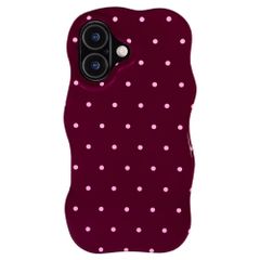 Selencia Cover Vivid Wavy con MagSafe Apple iPhone 17 - Happy Dots Burgundy