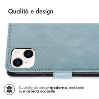 imoshion Cover a libro di Lusso Apple iPhone 15 Plus - Azzurro