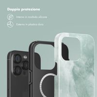 Selencia Cover posteriore Vivid con MagSafe Apple iPhone 15 Pro - Marble Grayed Jade