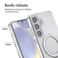 Accezz Cover con anello e supporto con MagSafe Samsung Galaxy S25 Plus - Trasparente