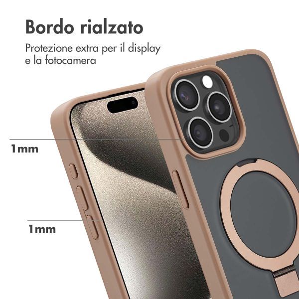 Accezz Cover con anello e supporto con MagSafe Apple iPhone 15 Pro Max - Marrone