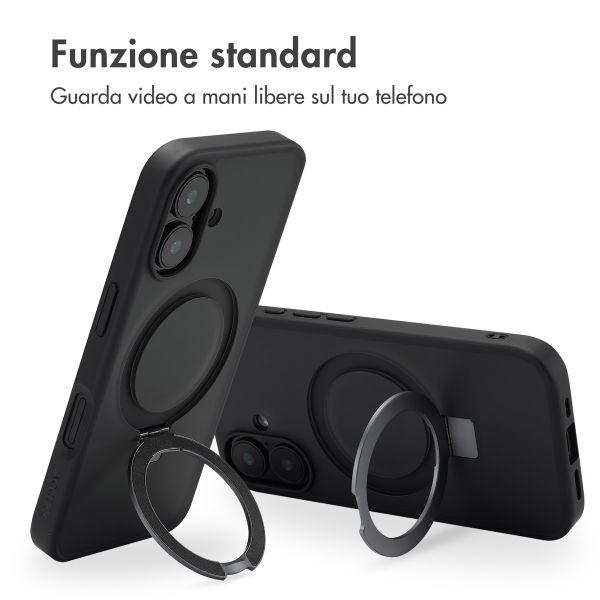Accezz Cover con anello e supporto con MagSafe Apple iPhone 16 - Nero