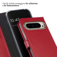 Selencia Cover a libro in vera pelle Google Pixel 9 / 9 Pro - Rosso