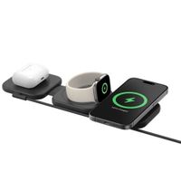 Belkin Stazione di ricarica da viaggio magnetica wireless 3 in 1 con Qi2 da 15 W - Nera