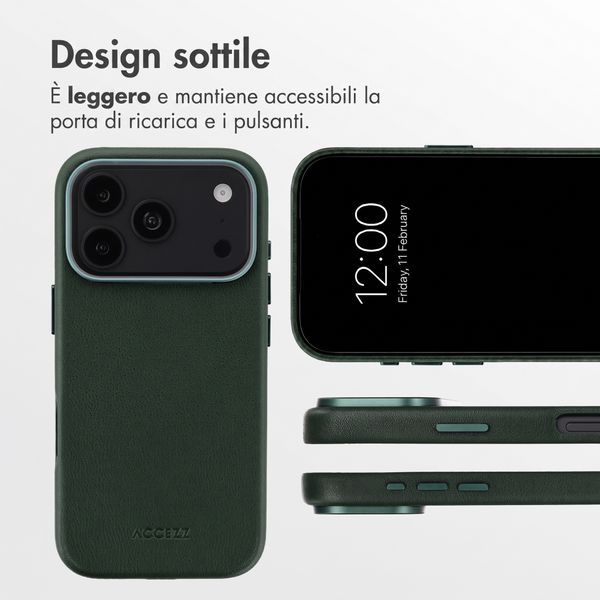 Accezz Cover in Pelle con MagSafe Apple iPhone 18 Pro / 17 Pro - Cedar Green