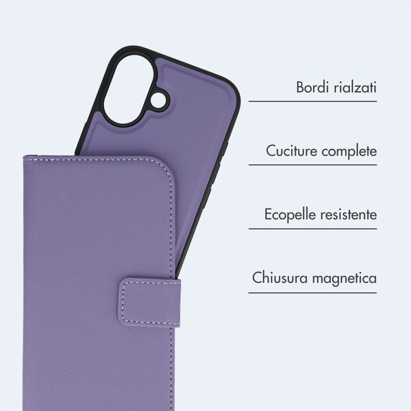 imoshion Cover a libro di lusso 2-in-1 rimovibile Apple iPhone 17 - Viola