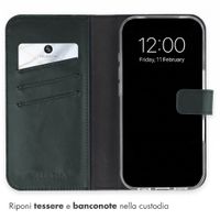 Selencia Cover a libro in vera pelle Apple iPhone 18 Pro Max / 17 Pro Max - Verde