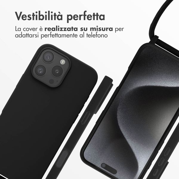 imoshion Cover in Silicone con Cordino Apple iPhone 16 Pro Max - Nero