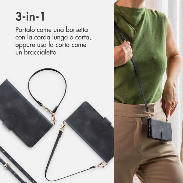 imoshion Cover a libro con Cordino Apple iPhone 15 - Nero